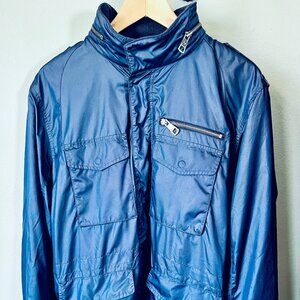 Lanai Collection, Stylish, Well~Crafted Blue Outer Jacket, Medium & Many Pockets